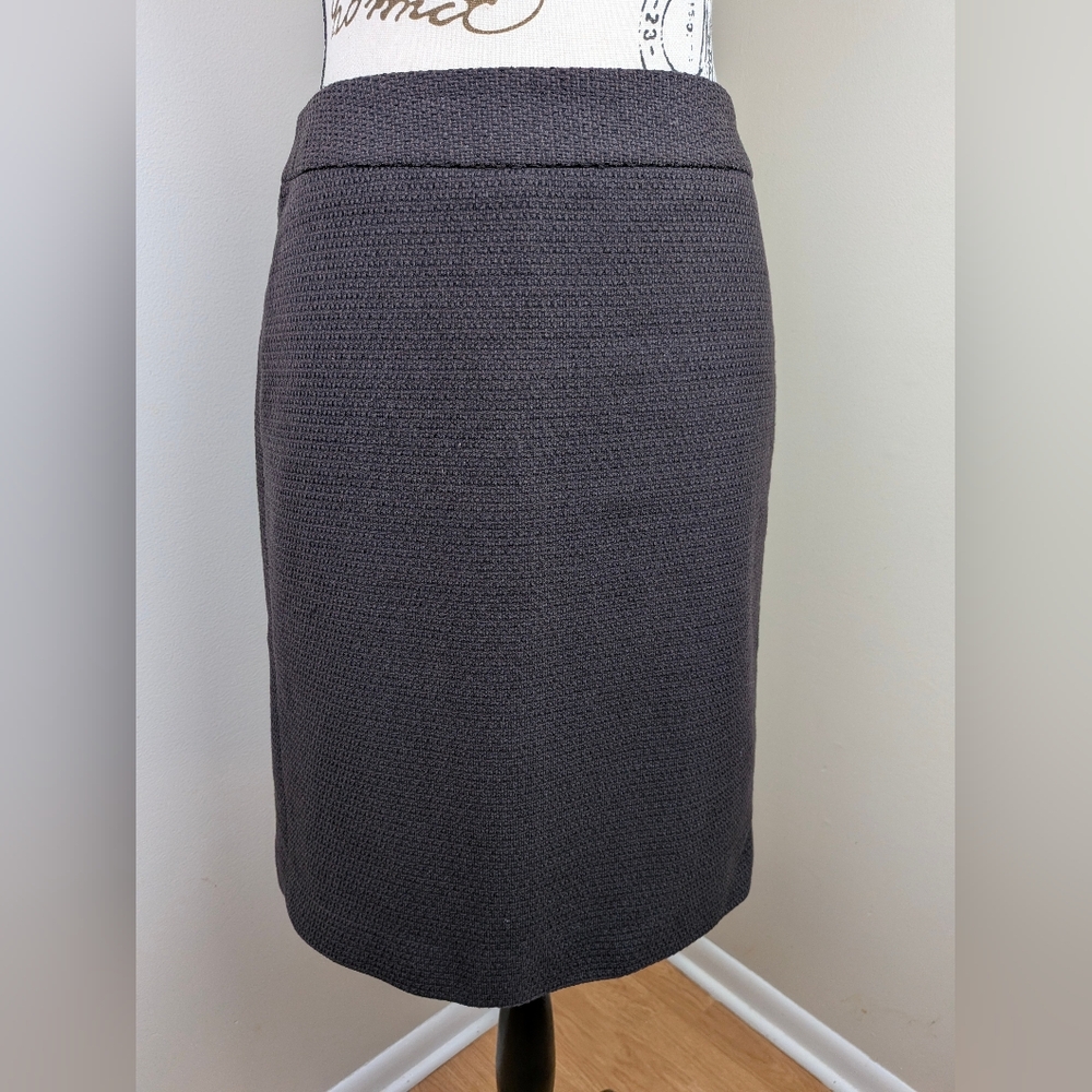 Ann Taylor Women's Brown Tweed Pleated Back Pencil Skirt Size 2P  Y2K